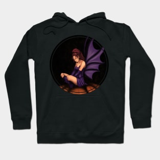 Dark fairy with purple bat wings Hoodie